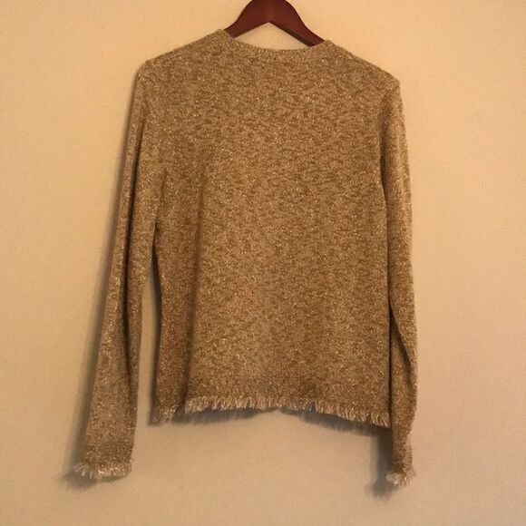 Kate Hill Gold Metallic Cardigan - Size Large - Picture 11 of 13